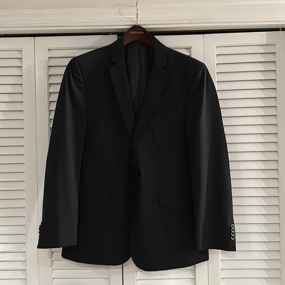 Kenneth Cole Reaction Mens Black Blazer 40S